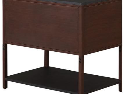 Tova - 2 Drawer Side Table With Shelf - Dark Brown