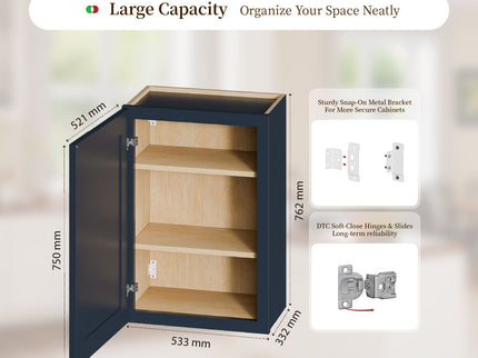 Shaker Wall Cabinet With 2 Adjustable Shelves