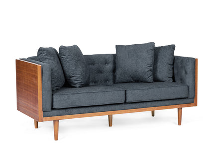 Retro Modern Loveseat With Button Tufted Upholstery