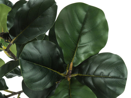 47" Tall, Artificial Plant, Fiddle Tree, Indoor, Fake, Floor, Greenery, Potted, Real Touch, Decorative - Green / Black