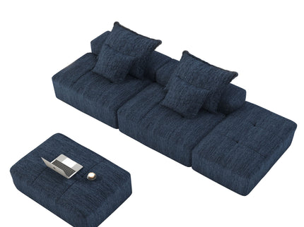 Modern Oversized Diy Combination Modular Sectional Sofa & Pillows