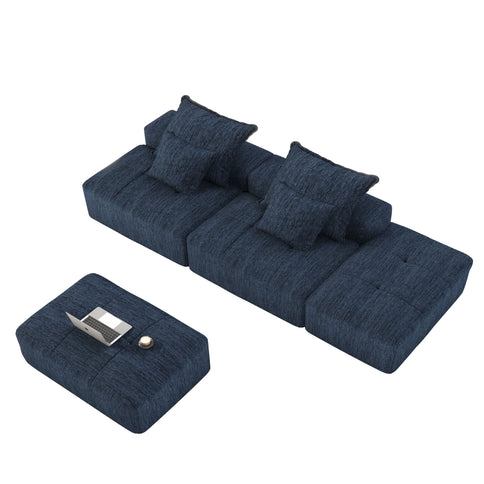 Modern Oversized Diy Combination Modular Sectional Sofa & Pillows