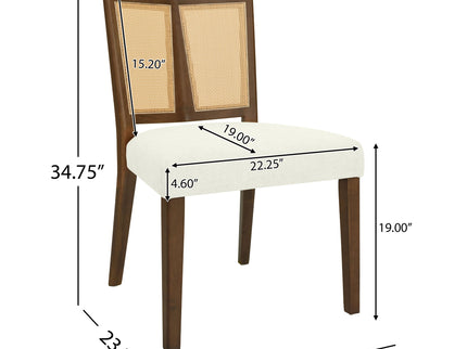 Mid Century Rattan Dining Chair Without Arms Set