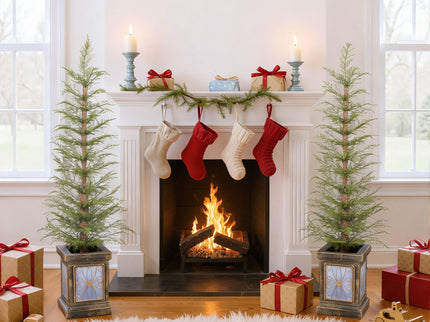 4Ft Pre Lit Artificial Christmas 2 Piece Set - Green