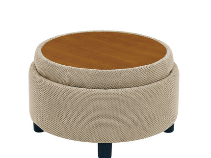 Storage Round Footstool Table Ottoman