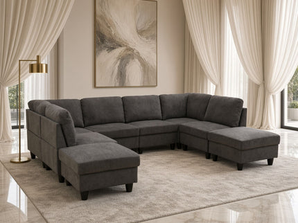 8 Piece Modular U - Shape Sectional Sofa