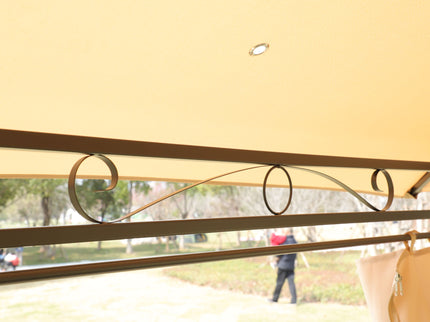 Outdoor Patio Gazebo Tent With Ventilated Double Roof And Sidewall