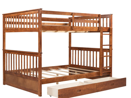 Bunk Bed With Ladders And 2 Storage Drawers