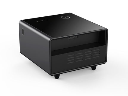 Modern Smart Side Table With Built-In Fridge, Wireless Charging, Temperature Control, Power Socket, USB Ports, Outlet Protection, Induction Light