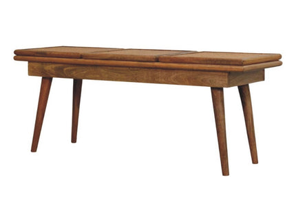 Larissa - Triple Accent Cane Bench - Beige