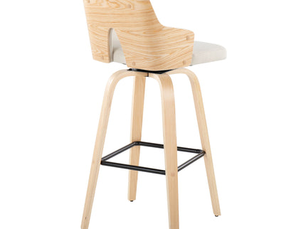 Stella - Contemporary Fixed Height Barstool With Swivel Square Footrest (Set of 2)