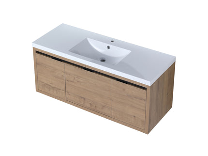 Floating Bathroom Vanity With Resin Sink And Soft Close Doors