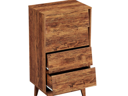 Vintage Style 4 Drawer Double Dresser With Bevel Design - Brown