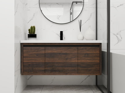 Floating Bathroom Vanity With Resin Sink And Soft Close Doors