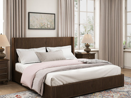 Platform Bed Frame With Headboard, Floor Standing Design