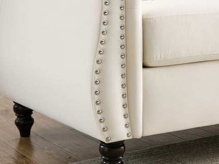 Chesterfield Sofa With Rolled Arms And Nailhead Trim