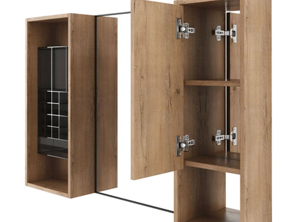 41.3" Wall Mounted Cabinet With Storage, Medicine Cabinet With Door And Adjustable Shelves - Imitative Oak