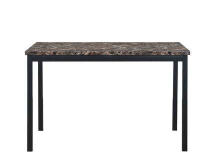 Faux Marble Top With Metal Frame Dinette Table - Black
