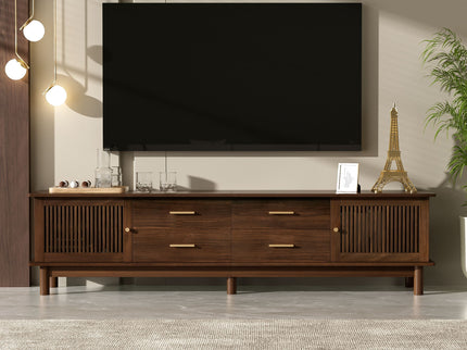 TV Stand For 85" TVs, 4 Smooth Glide Drawers - Walnut