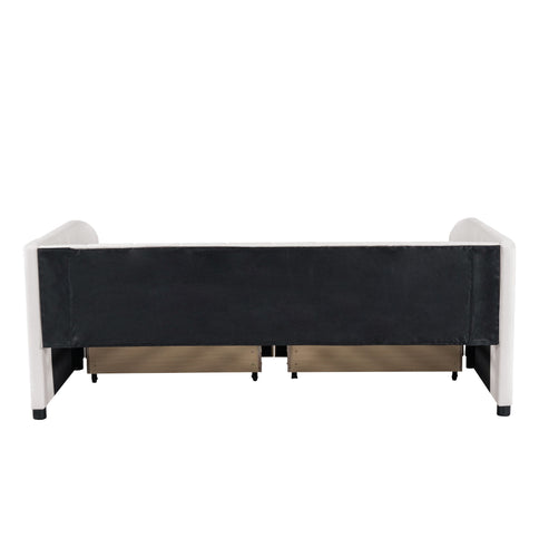 Upholstered Daybed With Ergonomic Design Backrest