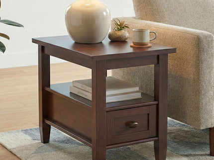 Warm Shaker - Narrow Side Table - Brown