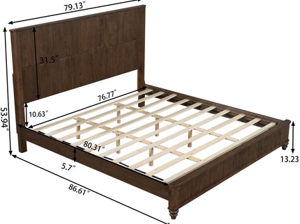 Platform Bed Frame & Tall Headboard