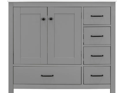 Bathroom Vanity With Sink Combo, 2 Soft Close Doors And 5 Drawers