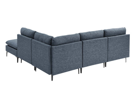Upholstered Modular Sectional With Tall Legs, Medium Firm Seat