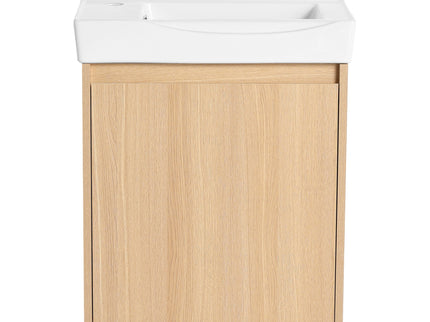Modern Bathroom Vanity With Ceramic Basin, Wall Mounted Floating Sink Combo, Storage Cabinet