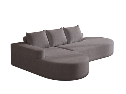 Modern Curved Sofa, L-Shaped Modular Sectional Set With 3 Pillows