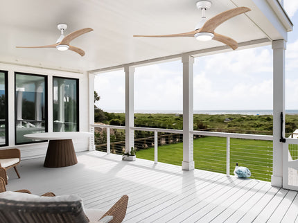 Indoor Outdoor Ceiling Fan With Light With Remote Control, Noiseless Reversible Motor, 6 Speed, 3 Color