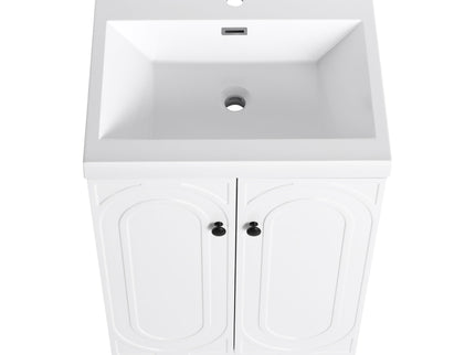 Contemporary Freestanding Bathroom Vanity With Resin Sink & Soft-Close Cabinet Doors