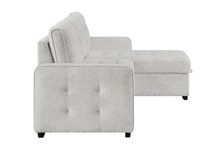 Gustavo - Sofa, Pull Out Bed, Storage Chaise, USB And Cup Holders - Beige