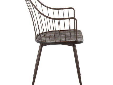 Winston - Farmhouse Style / Dining Chair - Brown / Dark Walnut