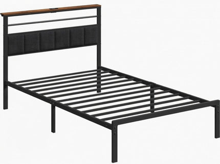 Platform Bed Frame With Charging Station & Headboard Storage
