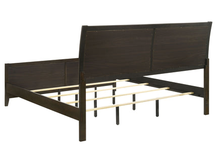 Clement - Upholstered Eastern King Bed - Dark Brown