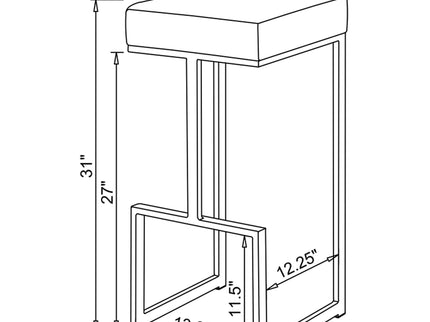 Upholstered Bar Stool With High-Shine Legs