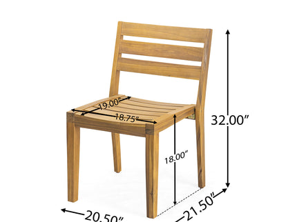 Outdoor 3 Pieces Dining Set, Round Bistro Set - Teak