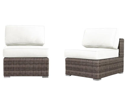 Seating Set With Cushions Handcrafted Wicker Design