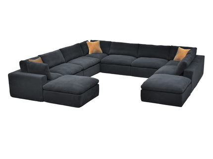 Custom Configuration Modular Sectional With Toss Pillows