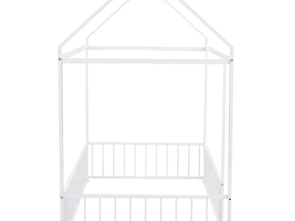 Metal Bed House Bed Frame With Fence