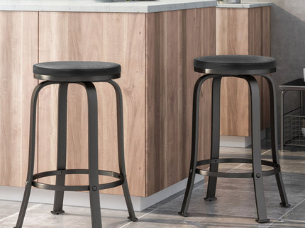 Modern Industrial Counter Stool Set With Swivel Function