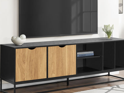 TV Stand, Storage Cabinet With Open And Closed Shelves, Console For Living Room - Black