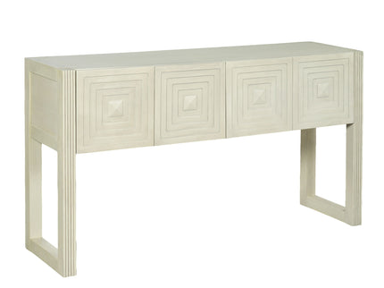 Geometric Carved Console Table With 3 Soft Close Drawers