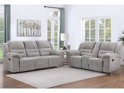 Sebring - 2 Piece Upholstered Reclining Sofa Set With Manual Recline - Gray