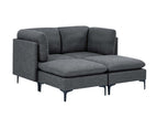 Dark Gray / 3 Pc. 2 Seater Sectional, 2 Ottomans