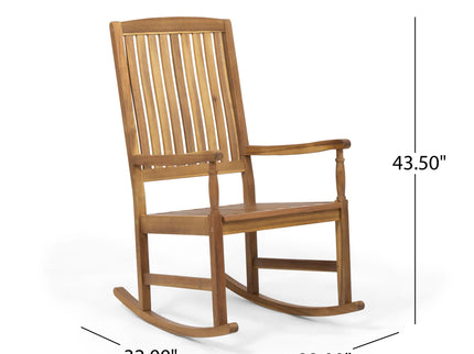 Muse - Outdoor Acacia Rocking Chair With Slat Design - Teak