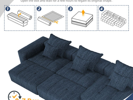 Modern Oversized Diy Combination Modular Sectional Sofa & Pillows
