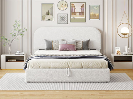 Upholstered Platform Bed With Hydraulic Storage System
