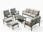 Gray / 7 Pc. Sofa, Loveseat, 2 Chairs, 2 Ottomans, Coffee Table